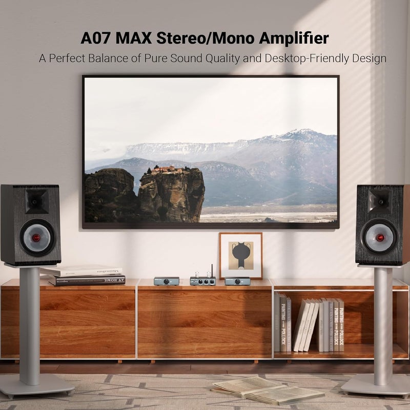 AIYIMA A07 MAX مضخم صوت ستيريو 2 قناة منزلي 300W*2 TPA3255 فئة D مضخم طاقة/مضخم أحادي قابل للجسر 600 واط مع مخرج خط 3.5 مم لمكبرات الصوت السلبية + محول طاقة DC36V 6A - Image 3